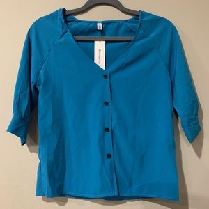 🌴4/$10🌴 Blue Button-down Blouse 💙 Size Small